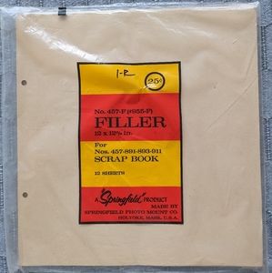 Vintage scrapbook sheets Springfield 12 by 12 filler no. 457-F #955 seal…